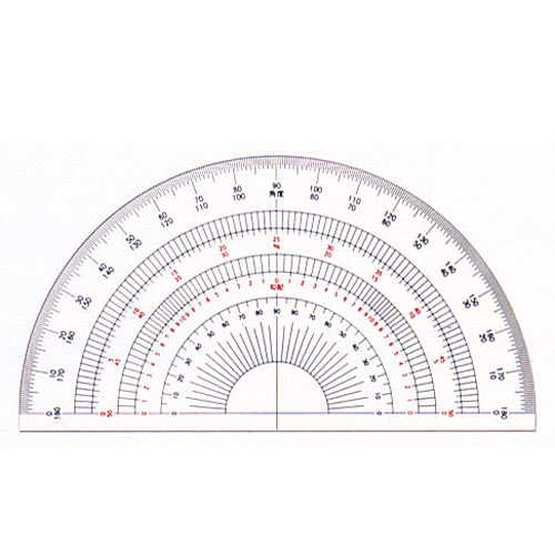 ドラパス・半円分度器１５ｃｍアクリル製・１６−５０４１８０ド