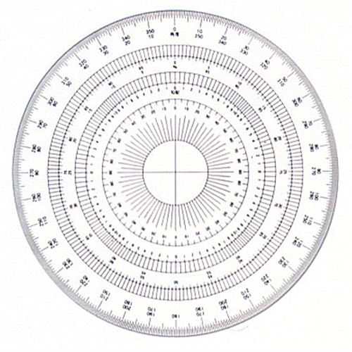 ドラパス・全円分度器１５ｃｍアクリル製・１６−５１２３６０ド