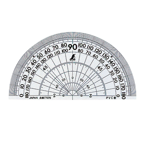 シンワ・分度器アクリル１８０°目盛・１２ＣＭ７７０７６